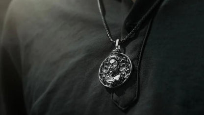 SKYshop Hanuman Ji Pendant Oxodaised Silver Chain